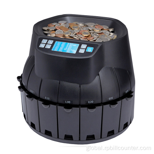 Euro Coin Counter Black Coin Counter and Sorter with LED Screen Supplier